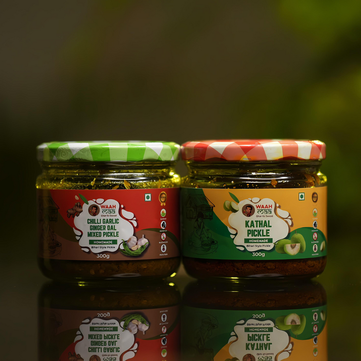 Chilli Garlic Ginger Mix Pickle & Kathal Mango Mix Pickle Combo Pack