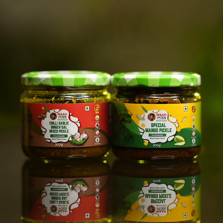 Mango Pickle and Chilli Garlic Ginger Pickle Combo Pack